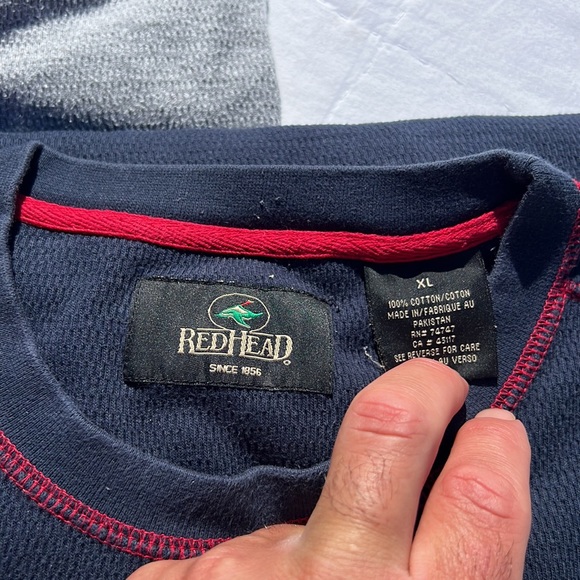 Red Head Brand Co Men XL Long Sleeve Thermal Henley Waffle Knit Shirt - Picture 2 of 8